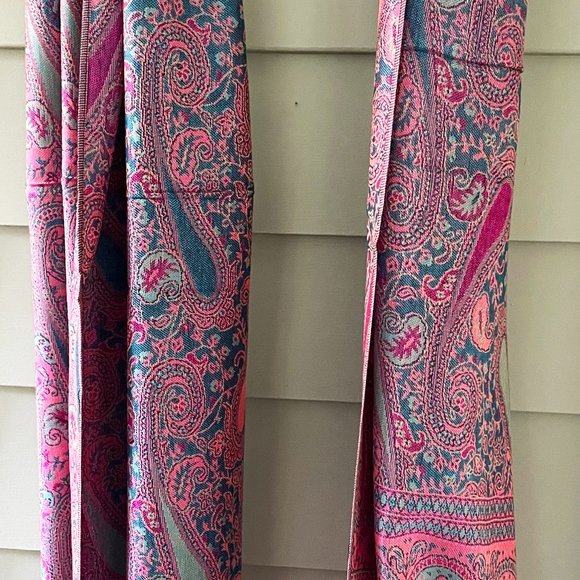 Pink and Blue Pashmina Scarves Winter long Stoles Cozy Warm Shawls Rave Pashmina - Picture 2 of 3